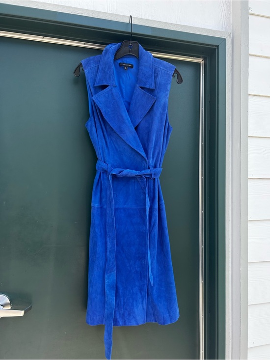 Banana Republic Dresses & Skirts - Banana Republic Cobalt Blue Sleeveless Suede Wrap Midi Dress